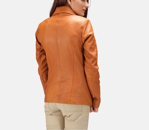 Chaqueta de Cuero para Mujer de Estilo Retro con Acabado Desgastado, Estilo Único y Carácter Distintivo, Chaquetas de Cuero Transpirables - Product Image 3