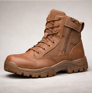 Bottes de jungle en cuir à tige haute pour hommes, chaussures de travail d'extérieur, chaussures tactiques d'extérieur pour hommes, chaussures de style durable et imperméables - Product Image 4