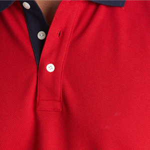 Polo Rojo de Manga Corta para Hombre, 100% Algodón Piqué, Estilo Casual - Product Image 6