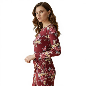 Robe midi moderne pour femme à fines bretelles, imprimé Ikat, fluide, longueur cheville, taille naturelle, bleue, décontractée, boutonnée, coupe trapèze, 100% respirante - Product Image 1