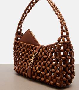 Bolso de mano informal con cuentas de cristal multicolor, hecho a mano en India, marca MS Handicraft, con asa de cuentas personalizadas. - Product Image 1