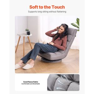 360-Degree <b>Rotating</b> Swivel Floor Gaming <b>Chair</b> with 4 Adjustable Positions Folding Backrest Lumbar Support Foldable Feature - Product Image 3