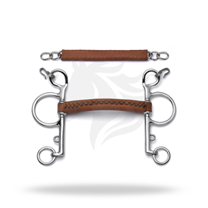 Bocado de cuero suave Pelham para caballo, equipo de equitación - Product Image 1