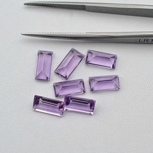 7x14mm naturel brésil améthyste Baguette coupe pierre précieuse à facettes bijoux améthyste personnalisés pierre précieuse en vrac non traitée du fournisseur - Product Image 3