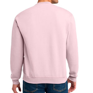 Men's Light <b>Pink</b> Crew Neck <b>Sweatshirt</b> Regular Fit Cotton Knitted Pullover Casual Autumn Wear Solid Color Sweater - Product Image 2