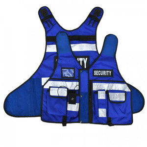Gilet de sécurité bleu réfléchissant haute visibilité, vêtements de travail unisexes, uniforme en polyester - Product Image 2
