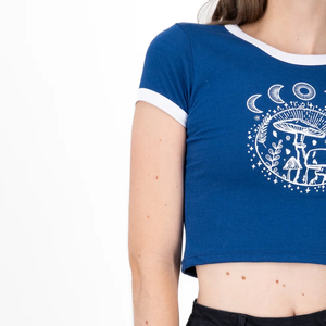Camiseta Corta con Estampado Gráfico para Mujer, Personalizada, de Algodón, Estilo Urbano, Venta al Por Mayor, OEM, ODM, Fábrica de Ropa de Marca Privada - Product Image 4