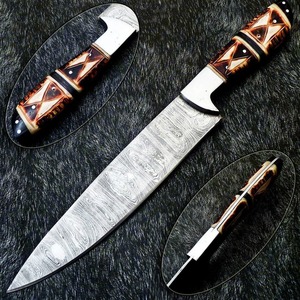 Premium Handcrafted Damascus Steel Hunting <b>Knife</b> Full Tang Fixed Blade Camping Survival <b>Knife</b> with Camel <b>Bone</b> <b>Handle</b> - Product Image 1