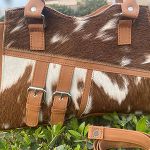 Sac à main en cuir de vachette pour femme, style tendance, deux sangles, fermeture à lacets, imperméable, respirant, haute qualité, personnalisable - Product Image 5