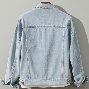 Mens <b>Denim</b>-<b>jackets</b> Distressed Rivet Unique Luxury <b>Denim</b> <b>Jackets</b> Men With Beads - Product Image 2