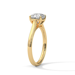 Luxury 14K Solid Yellow <b>Gold</b> <b>Ring</b> Four Prong <b>Set</b> Cushion Cut Lab Grown Diamond <b>Ring</b> Fine Engagement Jewelry OEM ODM Supplier - Product Image 2