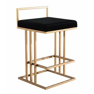 METAL WAVE Modish Stainless Steel Frame Bar <b>Stool</b> Velvet Cushion Seat Eco-Friendly Durable Modern Design for Home Commercial Use - Product Image 5