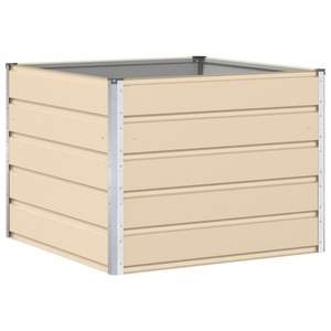 Macetas y Jardineras de Acero Color Marfil de 100 x 100 x 75 cm, Elegante Jardinera para Decoración de Jardín Exterior - Product Image 2