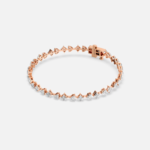 Pulsera de Oro Sólido de 14k con Diamantes y Baño de Rodio, Certificada por IGI, para Compromiso, Boda o Regalo - Product Image 3