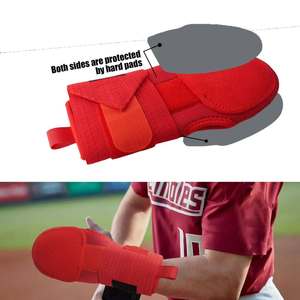 <b>Red</b> Non-Woven Fabric Baseball Sliding Mitt Left/Right Handed Hand Support Strap Palm Protection Lightweight Durable Professional - Product Image 3