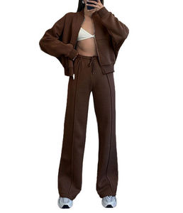Ensemble de survêtements d'hiver unisexe grande taille, décontracté, sportif, streetwear, deux pièces, avec logo personnalisé brodé ou imprimé, respirant, 100% coton - Product Image 4