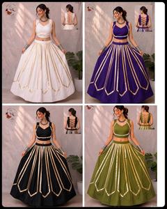 Contemporary Festive <b>Lehenga</b> <b>Skirt</b> Blouse Set for Women Traditional Wedding Party Navratri Celebration Occasion Wear Cotton - Product Image 5