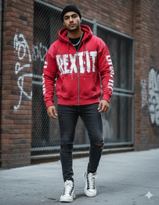 Sudaderas con capucha de diferentes colores, las más demandadas por los clientes, con logotipo personalizado serigrafiado, corte y costura, efecto desgastado por el sol, con cremallera. - Product Image 2