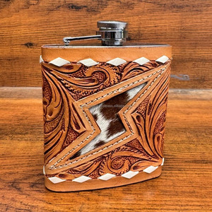 Nouvelle création directe en usine de luxe 7oz usiné à la main flacon de hanche de haute qualité en cuir de vachette flacon de hanche et entonnoir pour vin whisky - Product Image 4