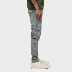Low Price Men Slim Fit Skinny Cargo <b>Denim</b> Jeans Comfortable and Durable Casual <b>Stretch</b> <b>Denim</b> Pants - Product Image 3