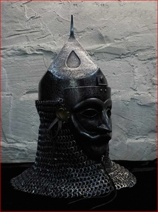 Casque de style Empire Ottoman ALFA-NAUTICAL avec chaîne de mailles, masque de chevalier médiéval, armure métallique faite à la main pour usage promotionnel - Product Image 3