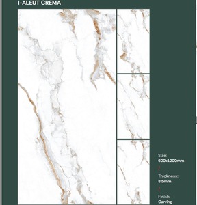 กระเบื้องพอร์ซเลนขัดเงาสีขาวคาราร่า ดีไซน์ทันสมัย ขนาด 600x1200 มม. กระเบื้องปูพื้นพอร์ซเลนเคลือบเงา ดีไซน์ล่าสุด - Product Image 2