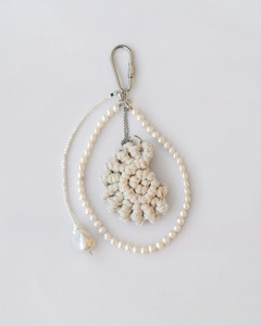 Coastal Theme Style White Macrame <b>Key</b> Chain with Wooden Beads Handmade Decorative Object For <b>Bag</b> Purse Car Hanging Beach Decor - Product Image 1