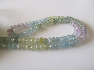 Cuentas Redondas Lisas de Aguamarina Natural en Tonos Rosa, Azul y Amarillo, Cuentas de Morganita para la Elaboración de Joyería - Product Image 2