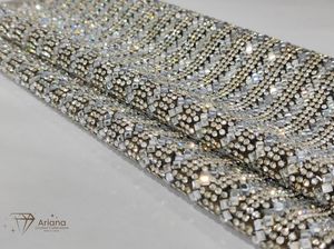 Tela de Malla de Cristal Negro con Diamantes de Imitación Premium para Vestidos de Novia, Prendas, Manualidades, Bolsos y Accesorios de Moda - Product Image 2