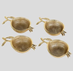 Luxury Gold Aluminium Pomegranate Bowl <b>Set</b> – Decorative <b>Serving</b> Bowls for Dry Fruits, Snacks & Gifting - Product Image 1
