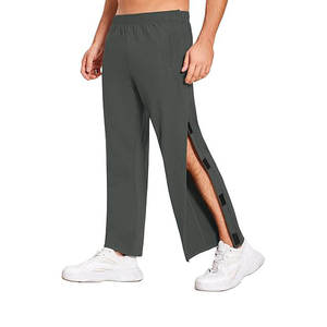 Pantalones de Baloncesto de Lona Ligera de Alta Calidad con Cintura Media, Estilo Desgarrado, para Hombre, con Aberturas Laterales Altas, Diseño de Parches y Cierre con Cordón, Estilo Urbano - Product Image 5