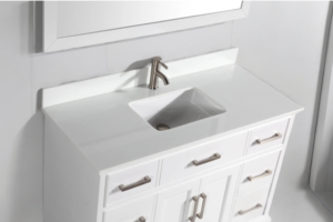 Moderno y Lujoso Set de Espejo y Mueble de Baño de Madera Sólida de 48 Pulgadas, Color Blanco, con Espejo y Accesorios para Apartamentos - Product Image 3