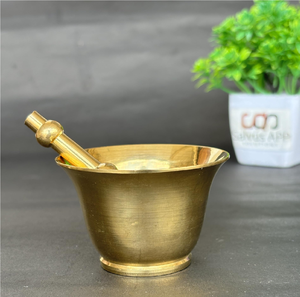 Brass <b>Mortar</b> And <b>Pestle</b> Grinding Spice <b>Mortar</b> & <b>Pestle</b> Eco-Friendly Hot Selling Shiny Polished <b>Mortar</b> <b>Pestle</b> Best Price - Product Image 3