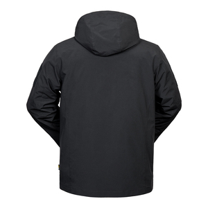 Men's Winter Waterproof Hooded <b>Jacket</b> Full Sleeve <b>Black</b> Polyester Outerwear - Product Image 2