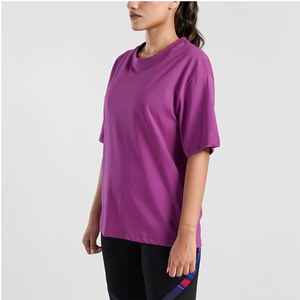 Women's Eco-Friendly Casual Logo Embroidery Crewneck Sweatshirt <b>Hoodie</b> 100% Cotton Fleece Loose Fit <b>Short</b> <b>Sleeves</b> OEM Supplier - Product Image 2