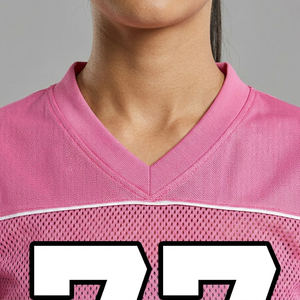 Camiseta Deportiva de Fútbol de Malla para Mujer, Top Corto Premium de Fútbol Americano, Jersey de Fútbol Americano con Cuello en V de Malla - Product Image 4