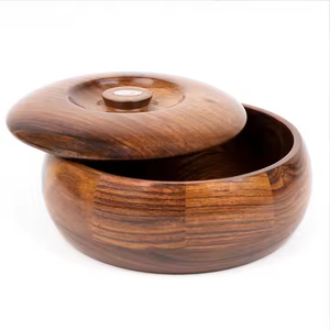 Wood Carving Wooden Chapati <b>Box</b> Roti Dabba Acacia Wood Roti Storage Container <b>Brown</b> Roti Server Basket for Kitchenware - Product Image 3