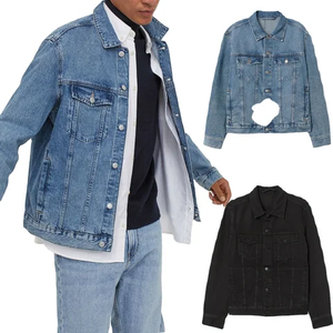 Veste en jean pour homme LIMOS SPORTS, style hip-hop respirant, denim délavé moyen, tissu en coton, OEM personnalisé - Product Image 2