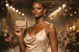 WRIZA Elegante Cartera para Llaves de Cuero Genuino Beige con Cierre de Solapa y Anillo Metálico Dorado, Organizador Compacto para Llaves de Coche para Uso Diario - Product Image 3