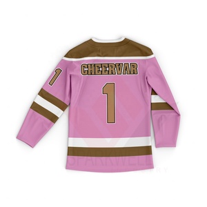 Camiseta de Hockey sobre Hielo Personalizada, Cuello Redondo, Manga Larga, Sublimada, Transpirable, con Logotipo Frontal, de Secado Rápido, Unisex, para Adultos - Product Image 4