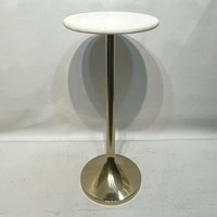 Table d'appoint moderne avec plateau en marbre et base en fer doré, table ronde pour salon, chambre à coucher, meubles de maison