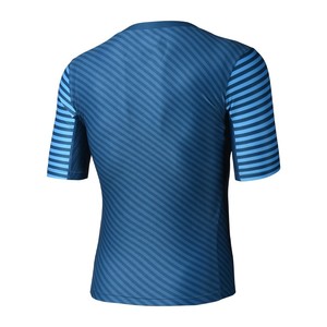 Camiseta Deportiva Personalizada para Hombre, Manga Corta, Ajustada, Azul a Rayas, Absorbe la Humedad, Transpirable, Secado Rápido, para Todas las Temporadas - Product Image 2
