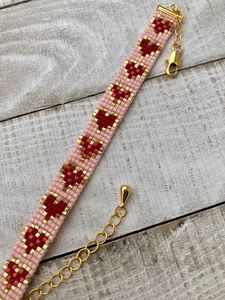 <b>Cute</b> Heart Beaded <b>Bracelet</b> For Daily Wear Party & Gifting Adjustable Custom Multi Handwoven Wristband Handwoven Fashion Jewelry - Product Image 1