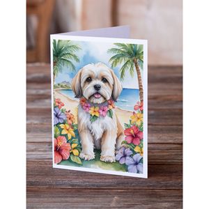 การ์ดอวยพร Lhasa apso luau แปลกๆขนาด8 A7ขนาด5x7พร้อมซอง - Product Image 3