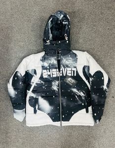 เสื้อแจ็คเก็ตพัฟเฟอร์แบบยูนิเซ็กซ์ พิมพ์ลายแบบซับลิเมชั่น มีฮู้ด แห้งเร็ว กันลม อุ่น บุฉนวนกันหนาว กันน้ำ เหมาะสำหรับเดินป่า ท่องเที่ยว ลำลอง รุ่นปี 2027 - Product Image 1