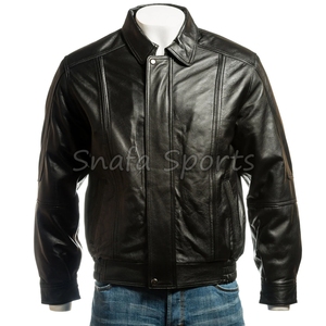 Bulk Sourcing Real Leather Outerwear with Custom Logo Print Fashionable And Stylish Men Leather Jackets - Product Image 5