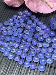 Cristales sueltos redondos de tanzanita natural al por mayor de 6 mm para la fabricación de joyas, piedra de tanzanita calibrada personalizada. - Product Image 1