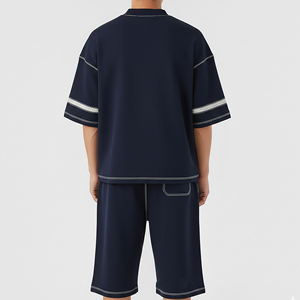 Ensemble short homme streetwear respirant et à séchage rapide, vêtements décontractés d'été, t-shirt et short 100% coton, ensemble 2 pièces homme - Product Image 6