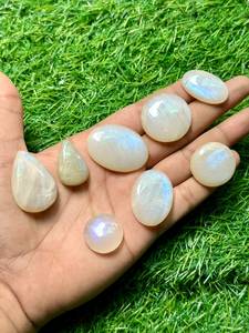 High Quality Natural African <b>Rainbow</b> Moonstone Loose Gemstone Oval Tear <b>Drop</b> Cabochon Wholesale Lot for Jewelry - Product Image 2