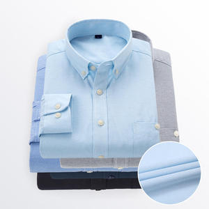 เสื้อเชิ้ตแขนยาวผู้ชาย สีพื้น ปกติดกระดุม ผ้าป๊อปลิน 100% ผ้าฝ้าย ระบายอากาศได้ดี แขนยาวเต็มตัว เหมาะสำหรับใส่ในฤดูใบไม้ผลิ - Product Image 2